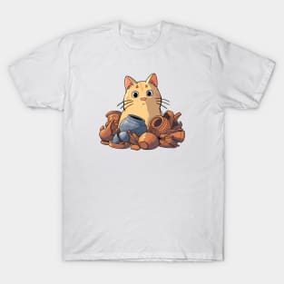 Cat With Broken Pots T-Shirt